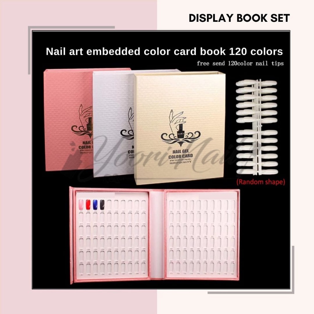 Jual Display book 120 warna set free kuku palsu buku pajangan kutek