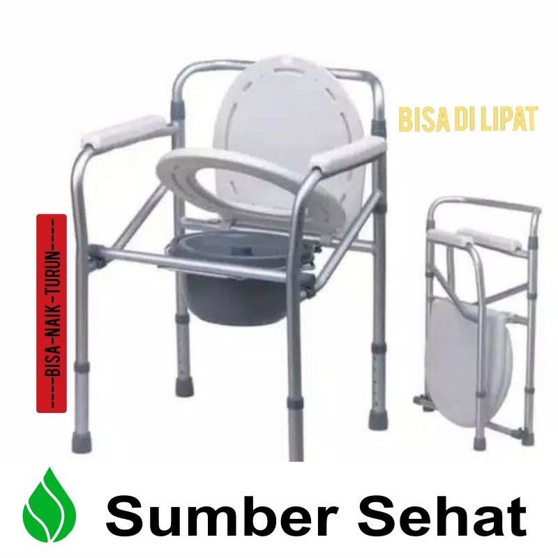 Jual Kursi Toilet Duduk Lansia Lipat Portable Commode Chair Kursi