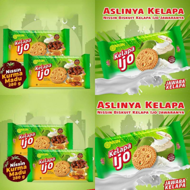 Jual Nissin Biscuit Kelapa Ijo Kurma 280gr Shopee Indonesia