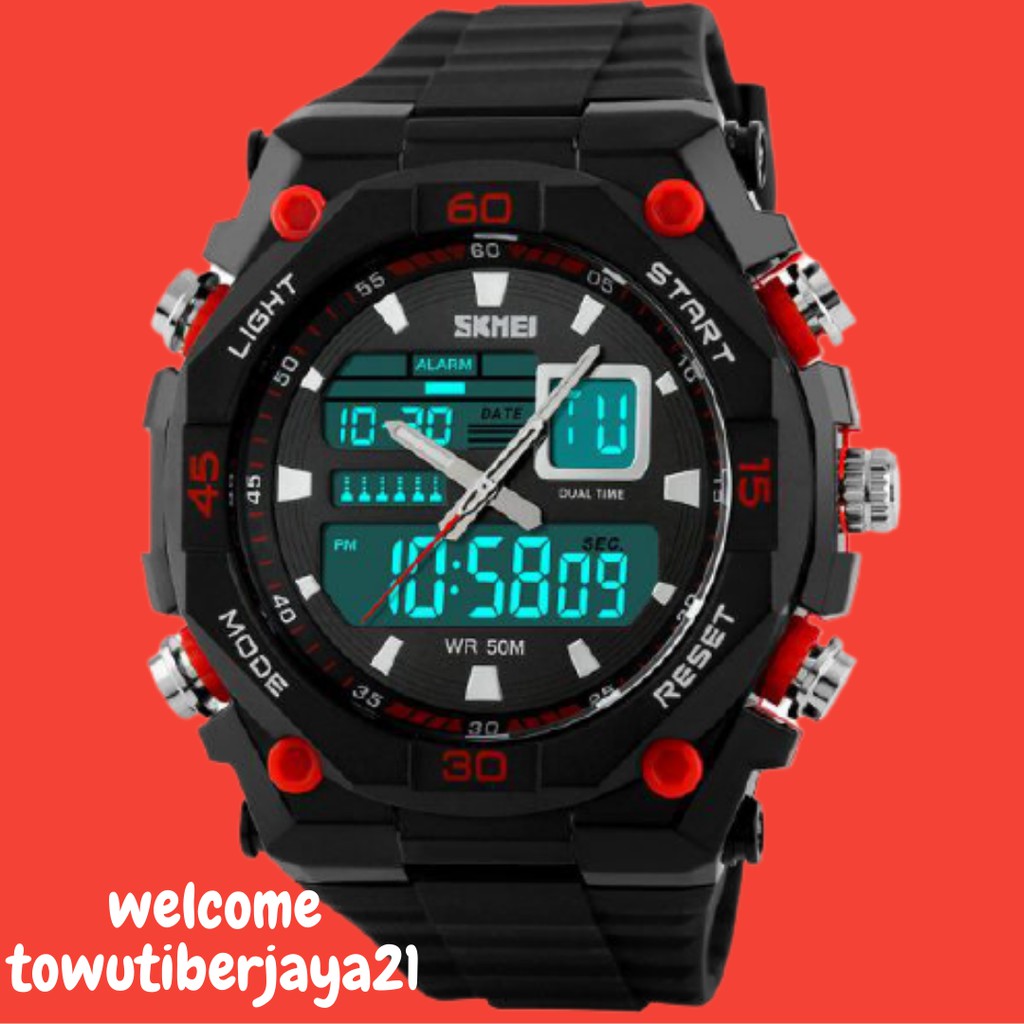 Jual Jam Tangan Pria SKMEI 1092 Original Dual Time Shopee Indonesia