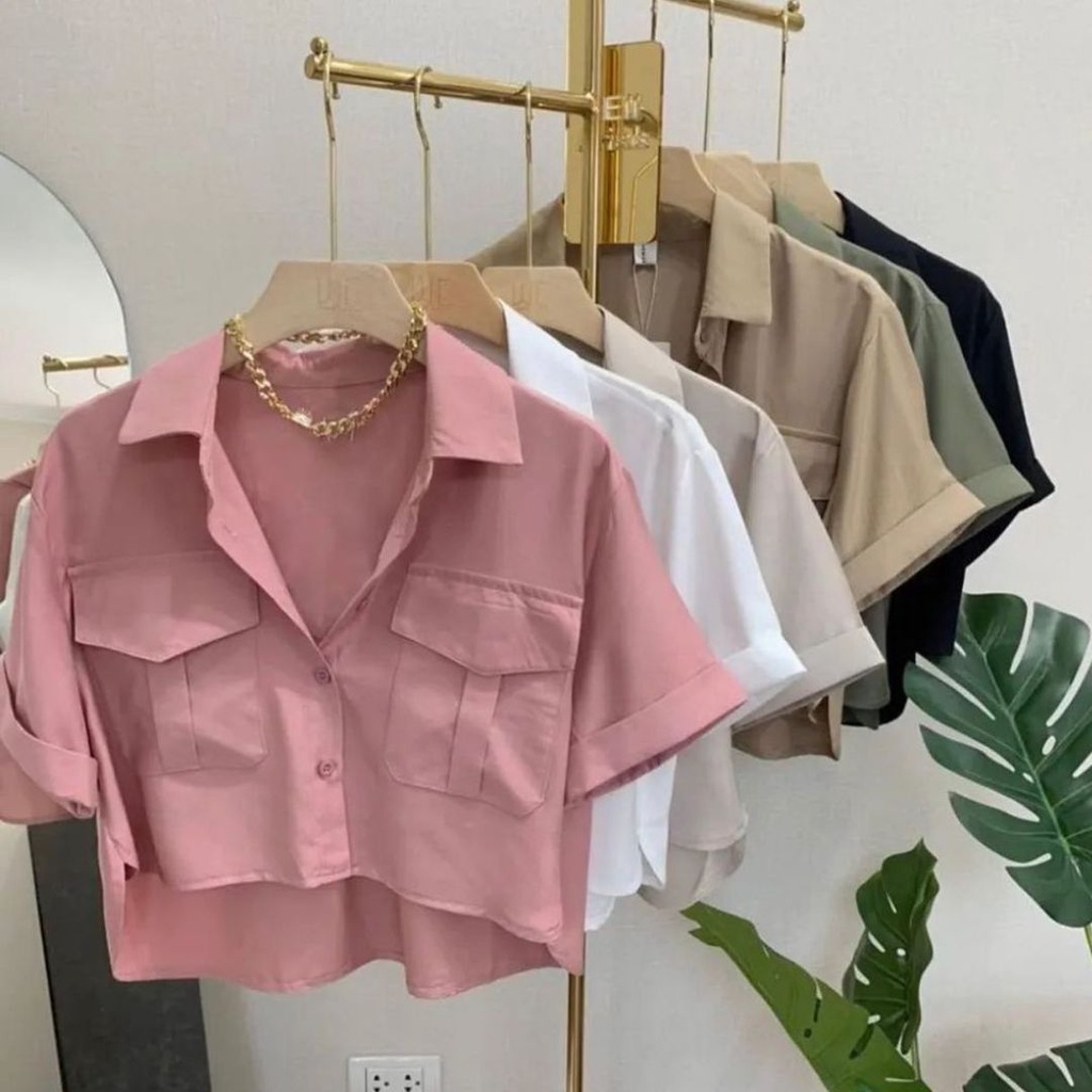 Jual Baju Atasan wanita JEJE CROP LINEN kekinian - Baju wanita Import