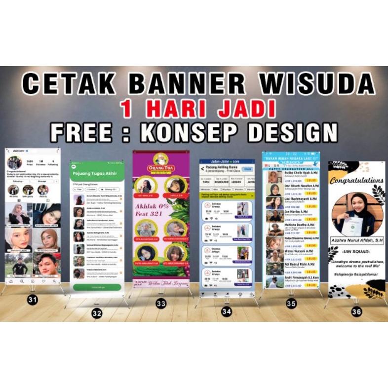 Jual Cetak X Banner Wisuda Wedding Ulang Tahun 60X160 Standing Spanduk ...