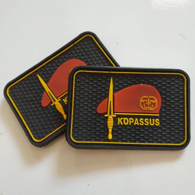 Jual Patch Rubber Kopassus Baret Tempelan Karet Velcro Emblem Army