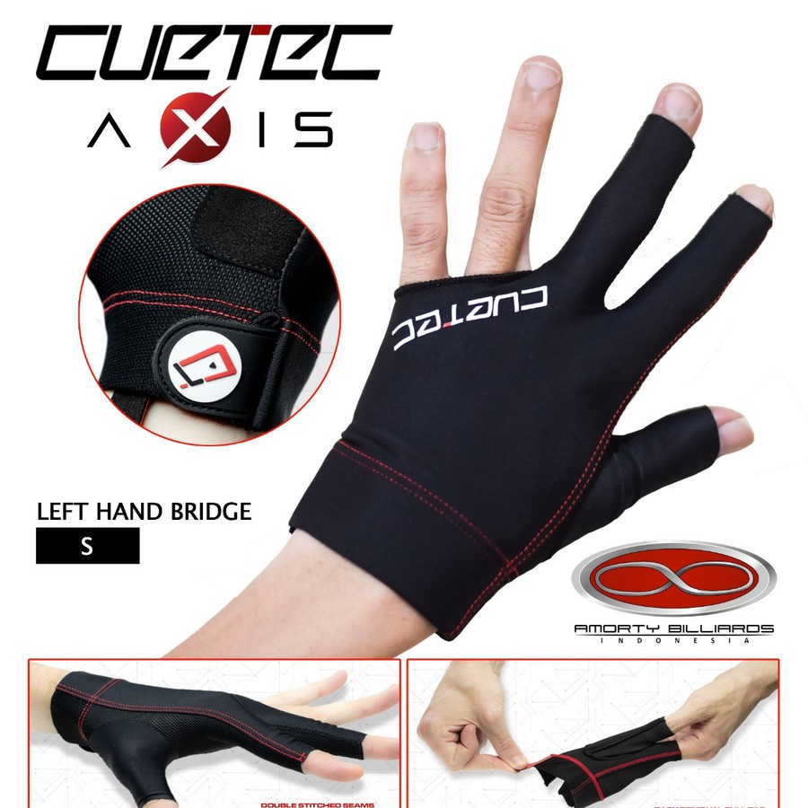 Cuetec Grey Axis Right Hand Billiard Pool Cue Glove - 4 Sizes Available, Snug Fit For Smooth Stroke