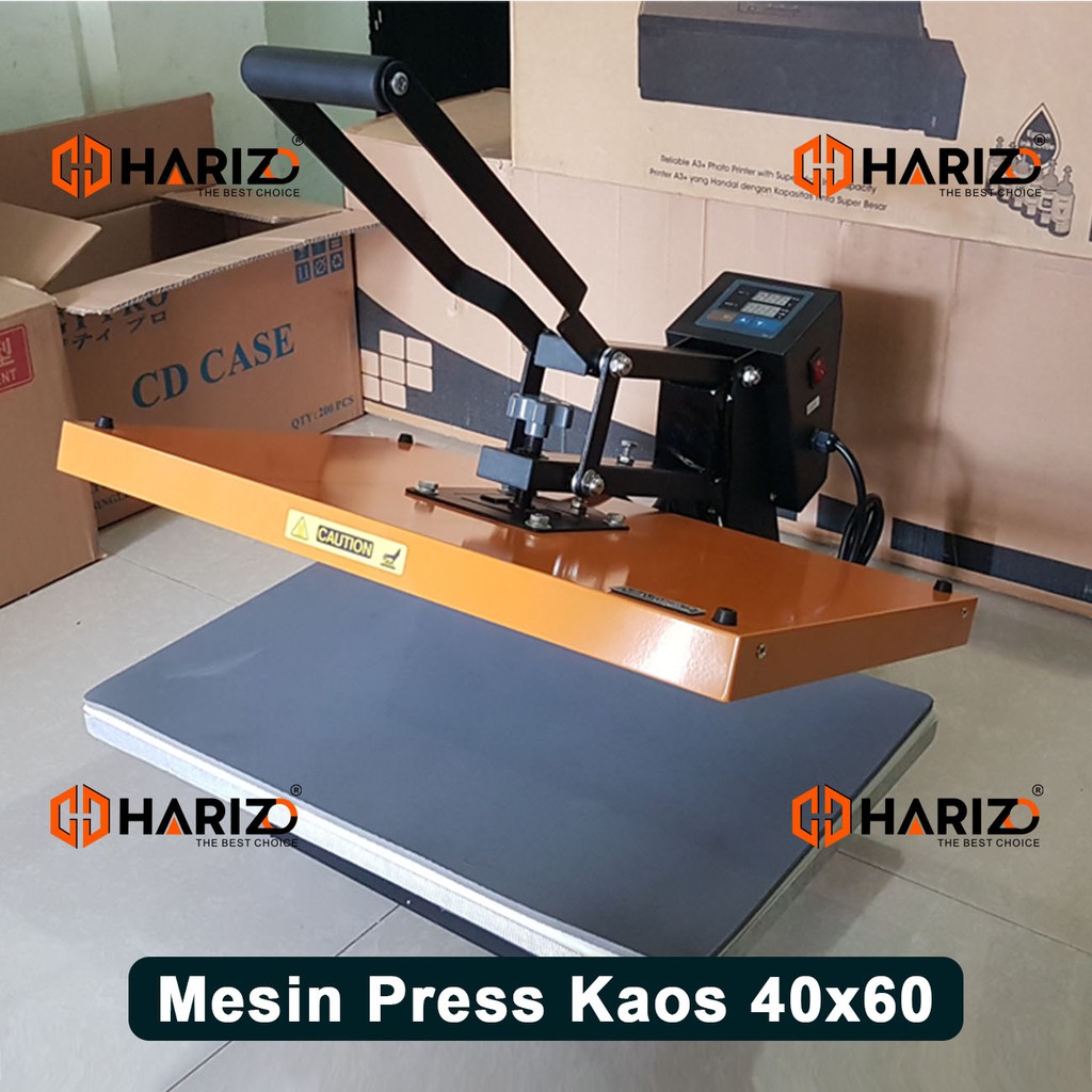 Jual Mesin Press Kaos 40x60 Kuning Alat Hot Pres Sablon Baju Digital