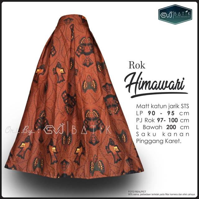 Jual Rok Himawari Rok Sogan Klok Payung Lebar Jumbo Klasik Lawasan Maxi ...
