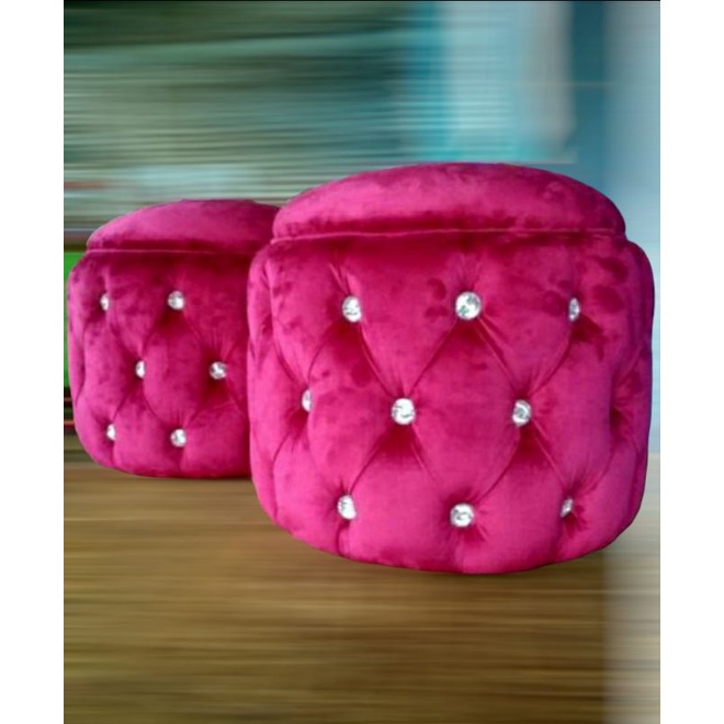 Jual KURSI STOOL PORI-PORI KECIL CUKEN KANCING DYMOND/KURSI SOFA/KURSI ...