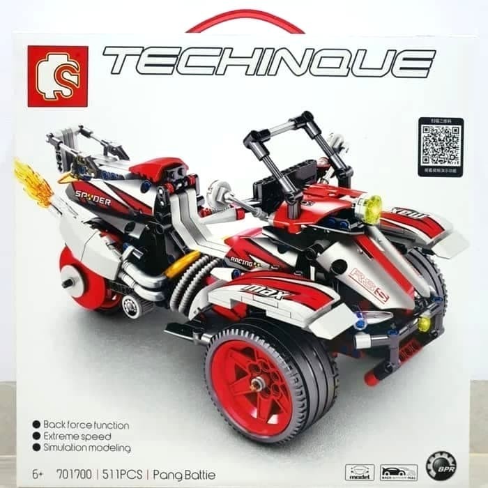 Jual Sembo 701700 Technic Bombardier Motor Back Of Racing | Shopee ...