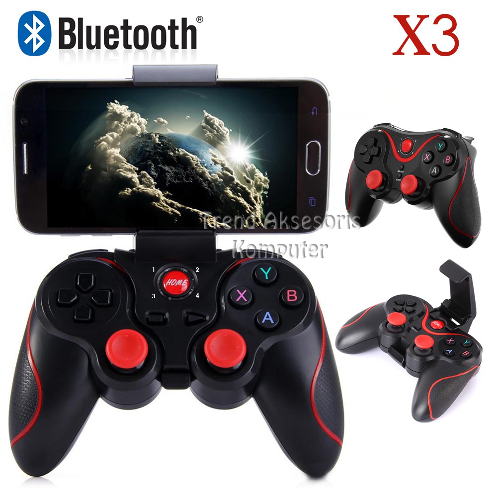 Беспроводной геймпад x3 как подключить Jual Trend-Gamepad Bluetooth Controller For Android X3/T3/V3 With Holder Shopee 