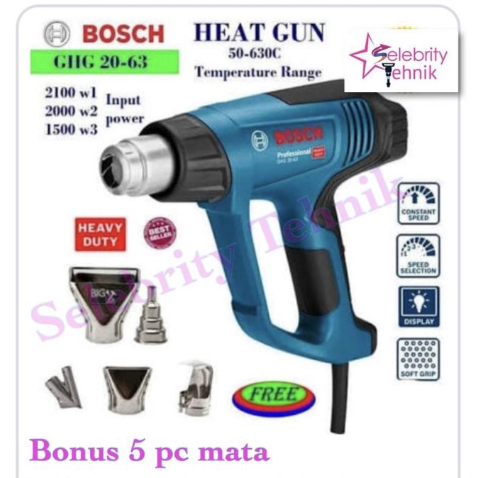Jual Mesin Hot Air Gun / Heat Gun Ghg 2063 Heavy Duty Bosch Shopee