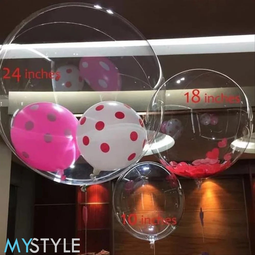 Jual MYSTYLE BOBO BALON PVC 12/18/24/36 INCH (BALON SAJA) TRANSPARAN ...