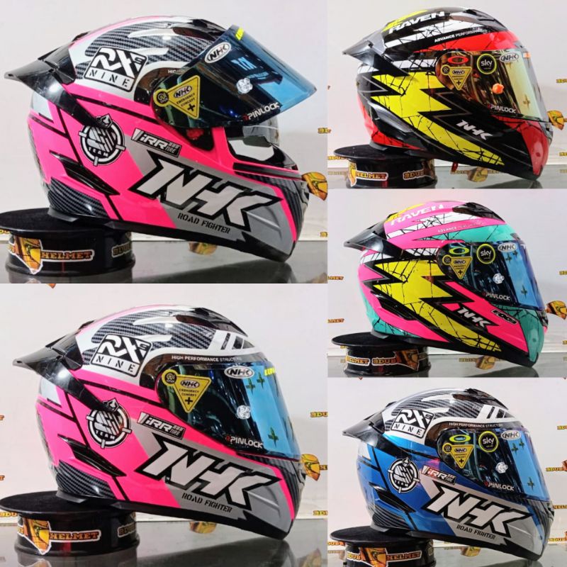 Jual Helm Full Face Nhk Rx Motif Saries Flat Visor Iridium Spoiler Nhk Rx Shopee Indonesia