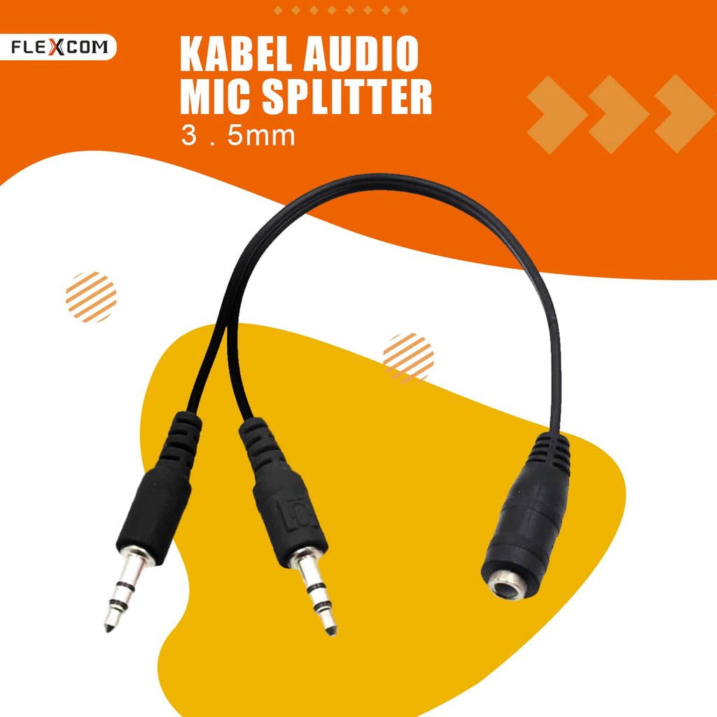 Jual NEW fleco Headset Adapter Kabel Splitter Jack 3.5mm 1 Male to 2 ...