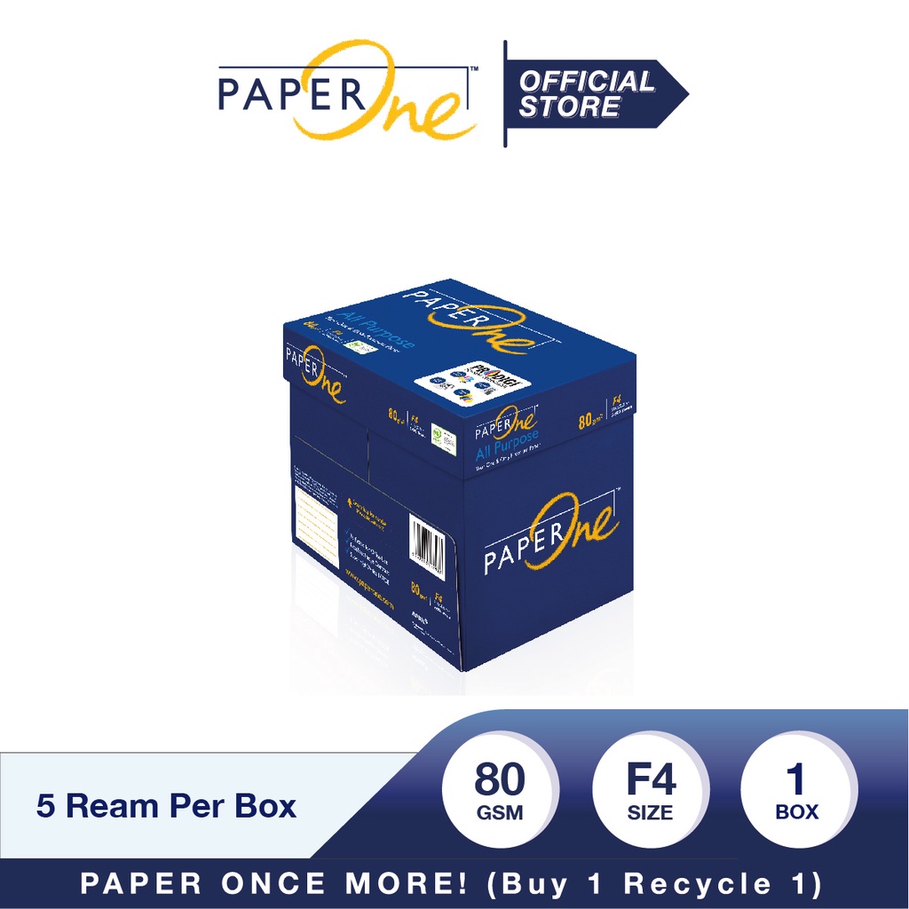 PaperOne Kertas F4 80gr All Purpose 1 Box (2500 lembar) Kertas HVS F4 Kertas Fotocopy (2)