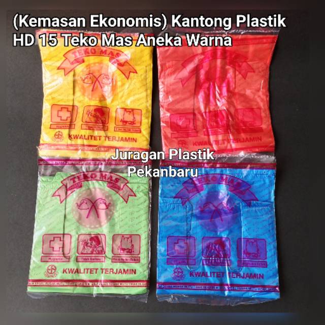 Jual Ekonomis Tipis Kantong Plastik Kresek Asoy Hd 15 Teko Mas Aneka Warna Kuning Biru 9396