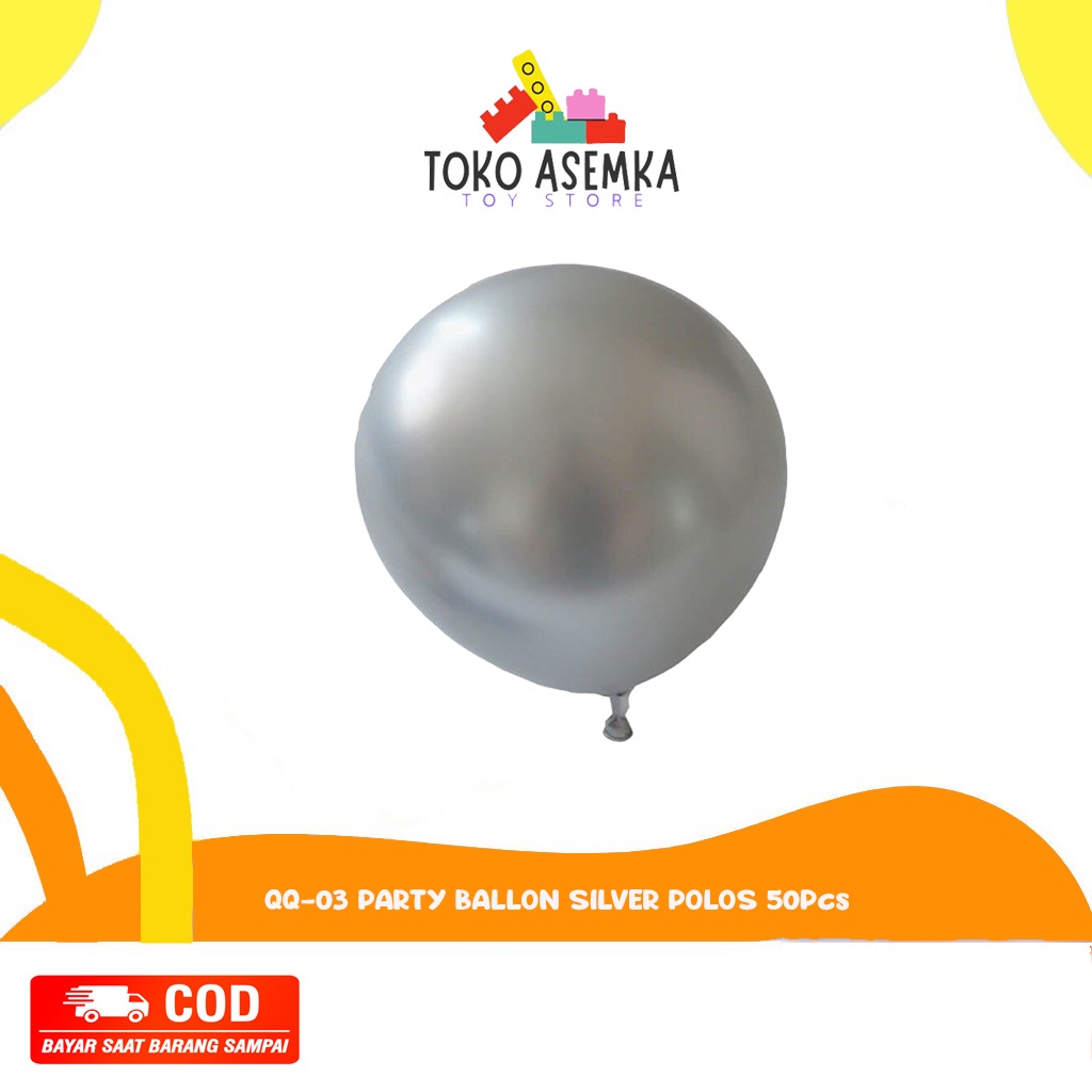 Jual BALON ULANG TAHUN 50PCS / BALON POLOS SILVER / BALON 50PCS / BALON