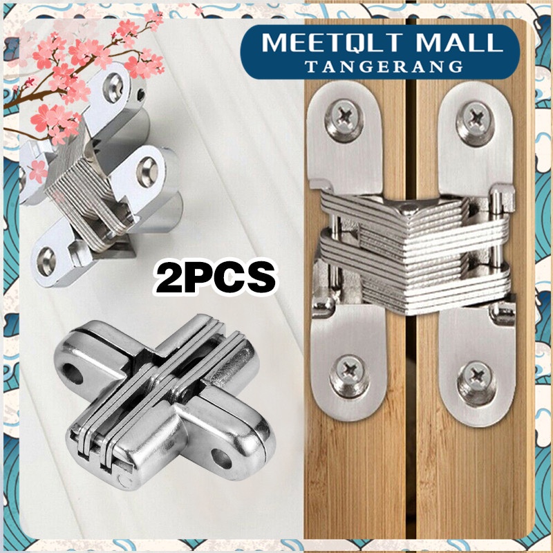 Jual 2pcs Engsel Stainless Engsel Pintu Engsel Meja Lipat Chrome Cross Hinge Pintu Lemari