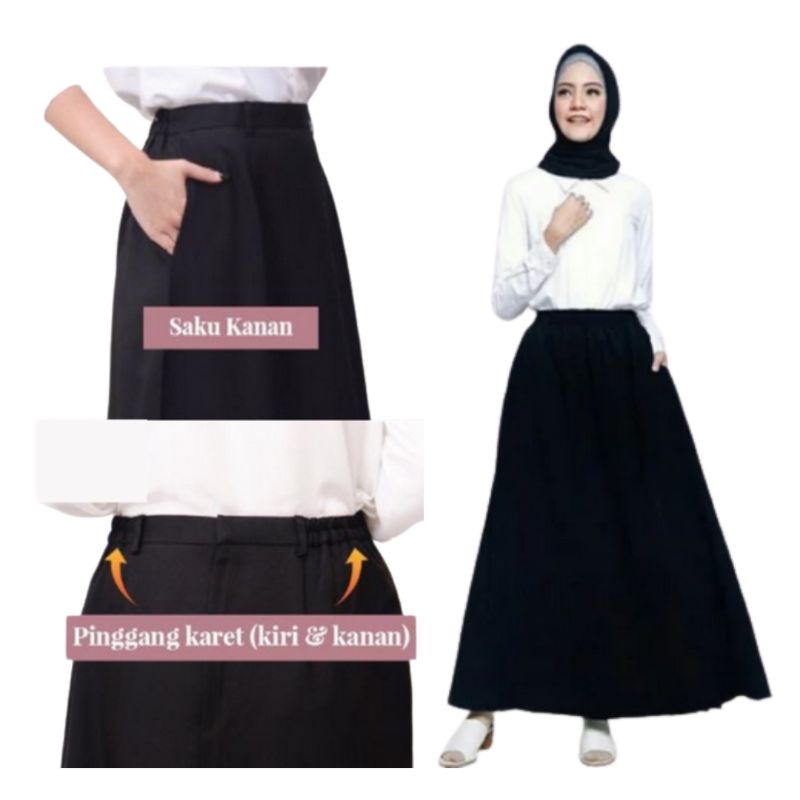 Jual ROK KERJA MODEL A LINE MAXI SIZE S - 8L (PREMIUM QUALITY) | Shopee ...