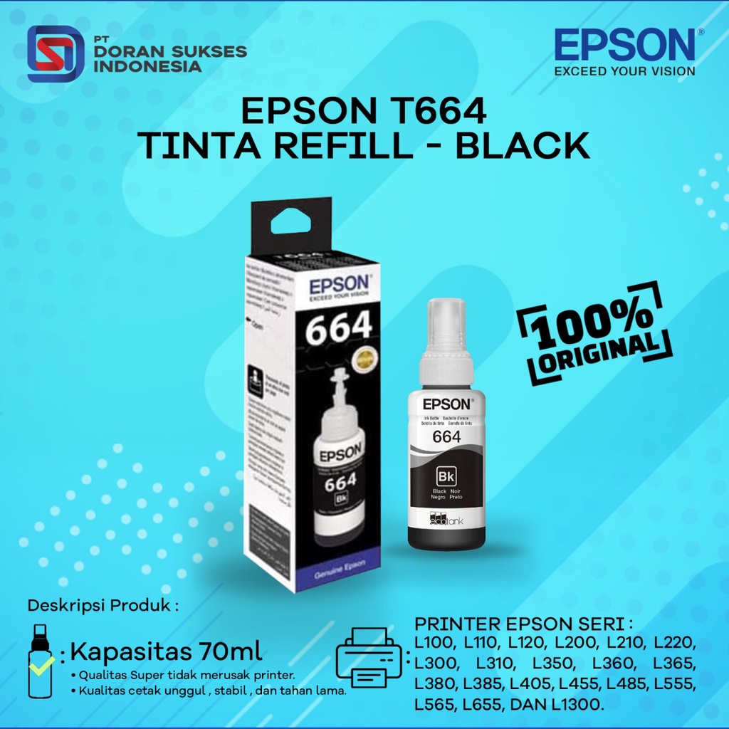 Jual Tinta Printer Refill Isi Ulang Epson T664 Black Cyan Magenta Yellow Original Shopee 1115