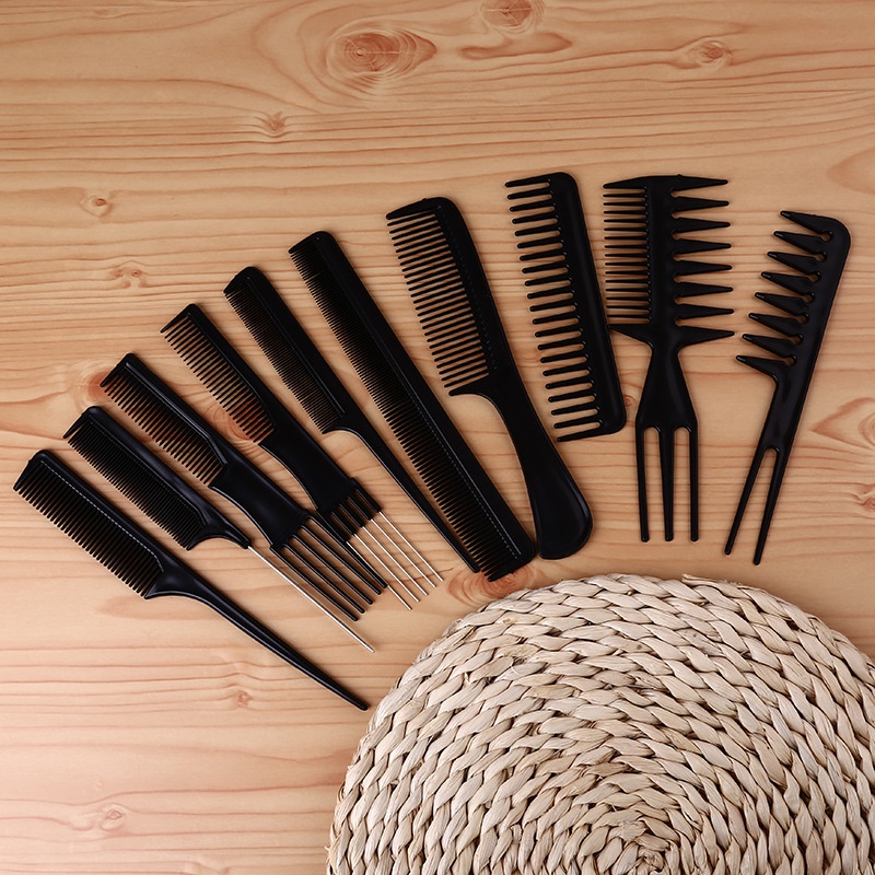 Jual Sisir Rambut 10 Pcs Comb Combination Hair Style Stylish Serbaguna ...