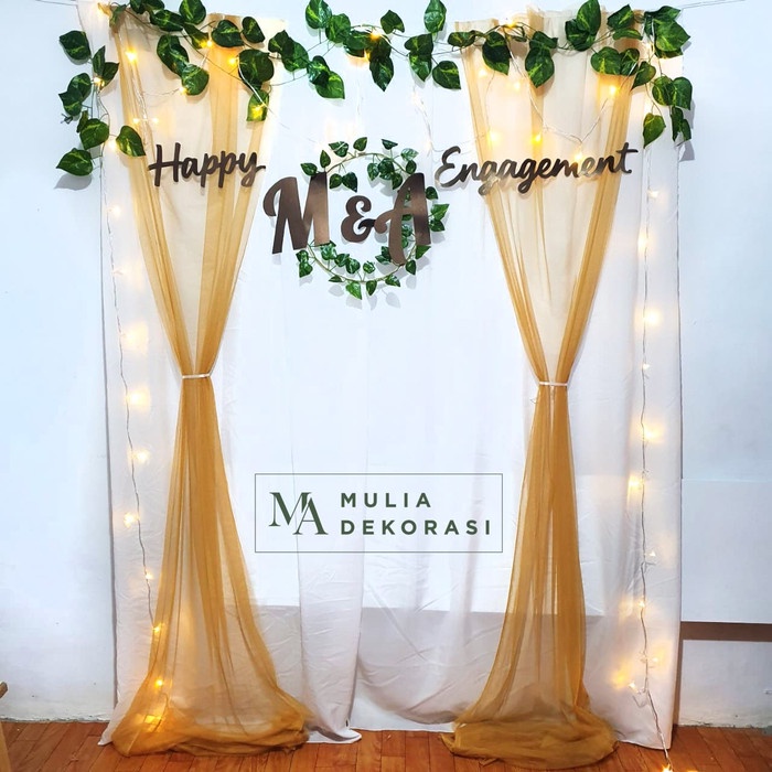 Jual Backdrop Dekorasi Lamaran Backdrop Nikahan Photobooth Diy Paket Pesta Mulia B Gold 3186