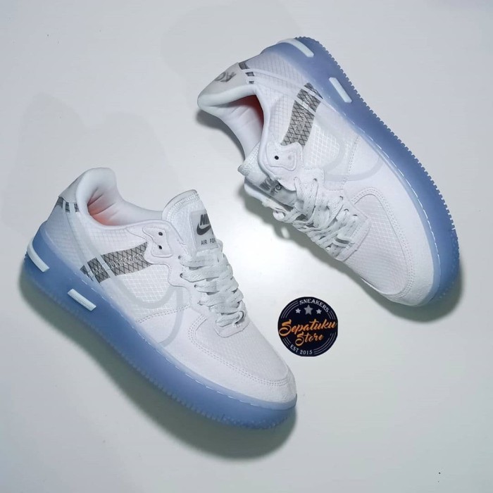 Jual Sepatu Nike Air Force 1 React White Light Bone Premium Quality Shopee Indonesia 9543