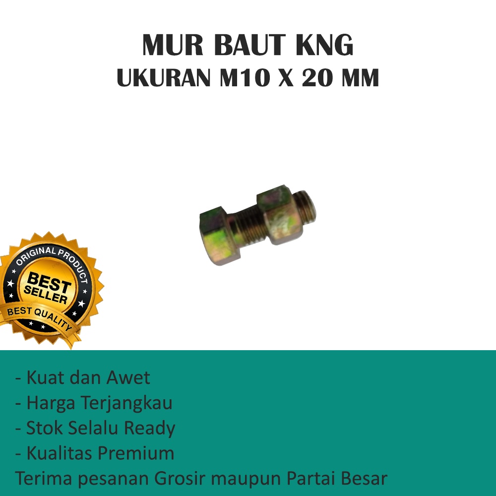 Jual MUR BAUT UKURAN M10 X 20 MM KNG MURAH (HARGA PER 10 PCS) | Shopee ...