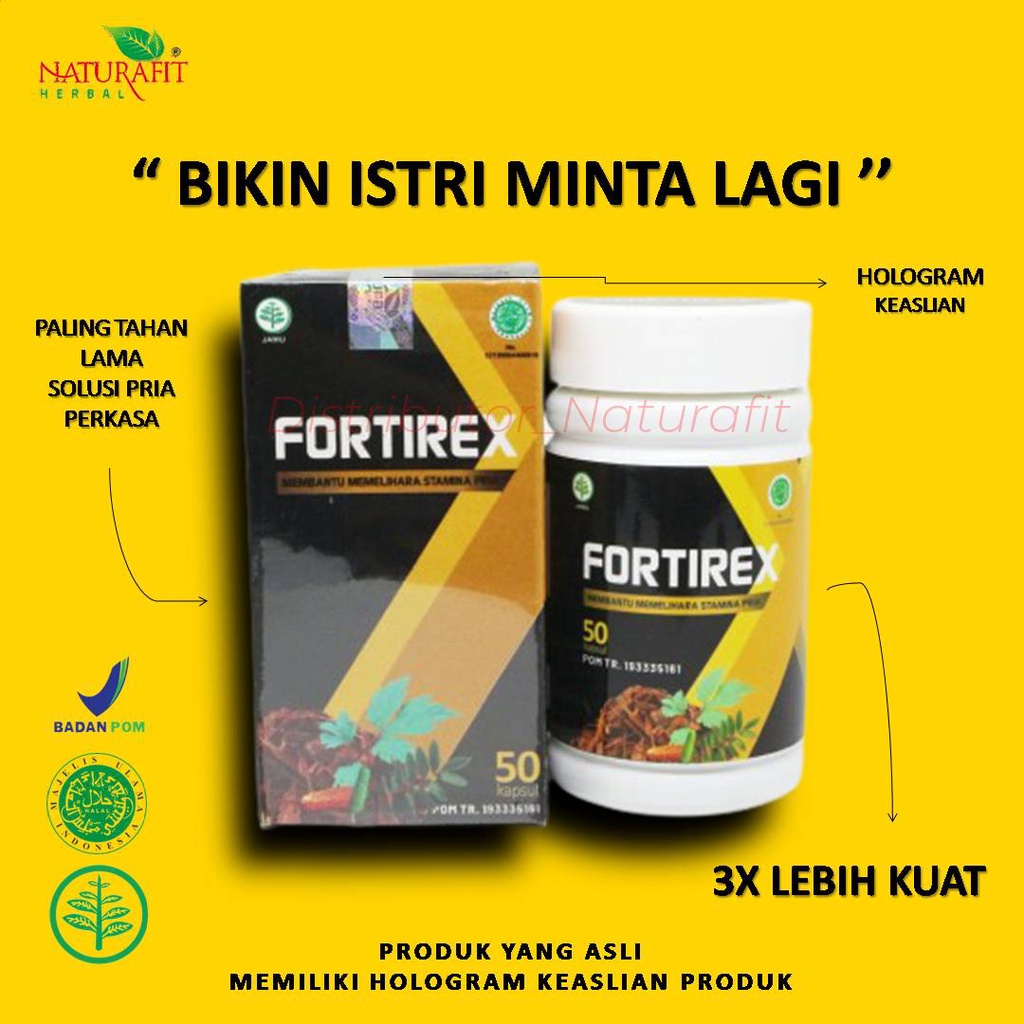 Jual Fortirex Isi 50 Kapsul Obat Herbal Kuat Pria Dewasa Alami