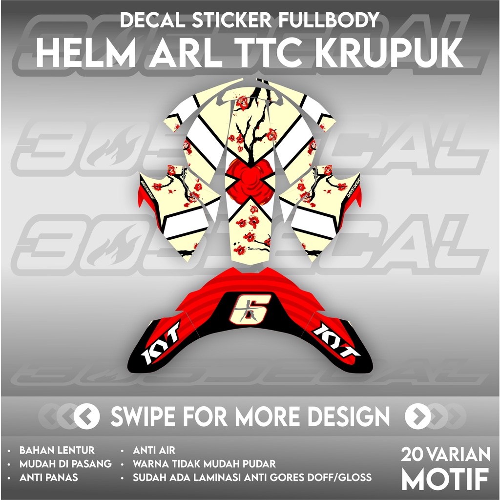 Jual Decal Helm ARL TTC Helm Krupuk Part 1 Bosdecal Sticker | Shopee ...