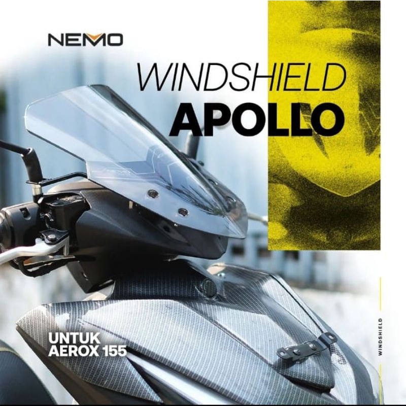 Jual windshield winsil visor apollo aerox 155 nemo gma | Shopee Indonesia