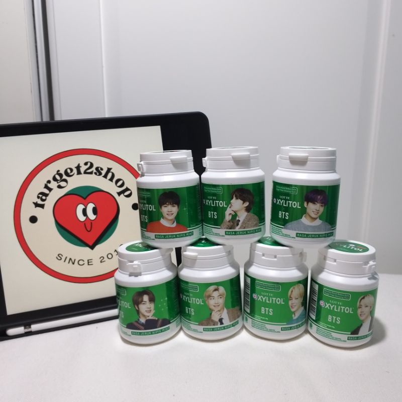 Jual LOTTE Xylitol BTS Permen Karet Rasa Jeruk Nipis Mint 58g Taehyung
