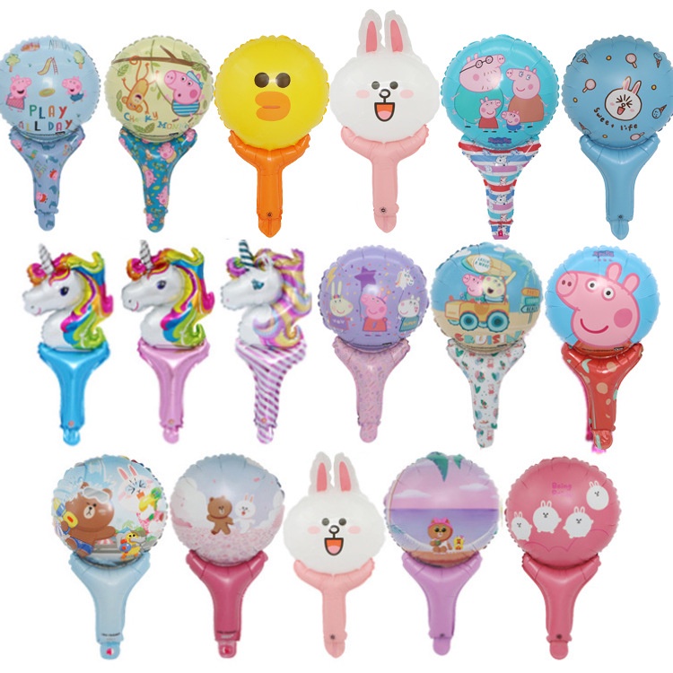 Balon pentungan tongkat tangan karakter kartun happy birthday balon  balon huruf  balon latex balon ulang tahun