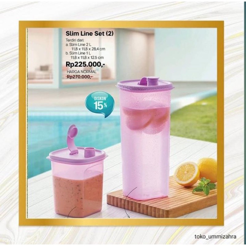 Jual tupperware-slim line 1liter dan 2liter | Shopee Indonesia