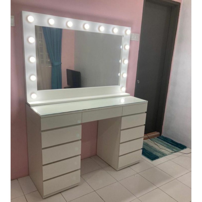 Jual Meja rias Lampu Besar 120x40x165 / meja rias lampu / meja rias led ...