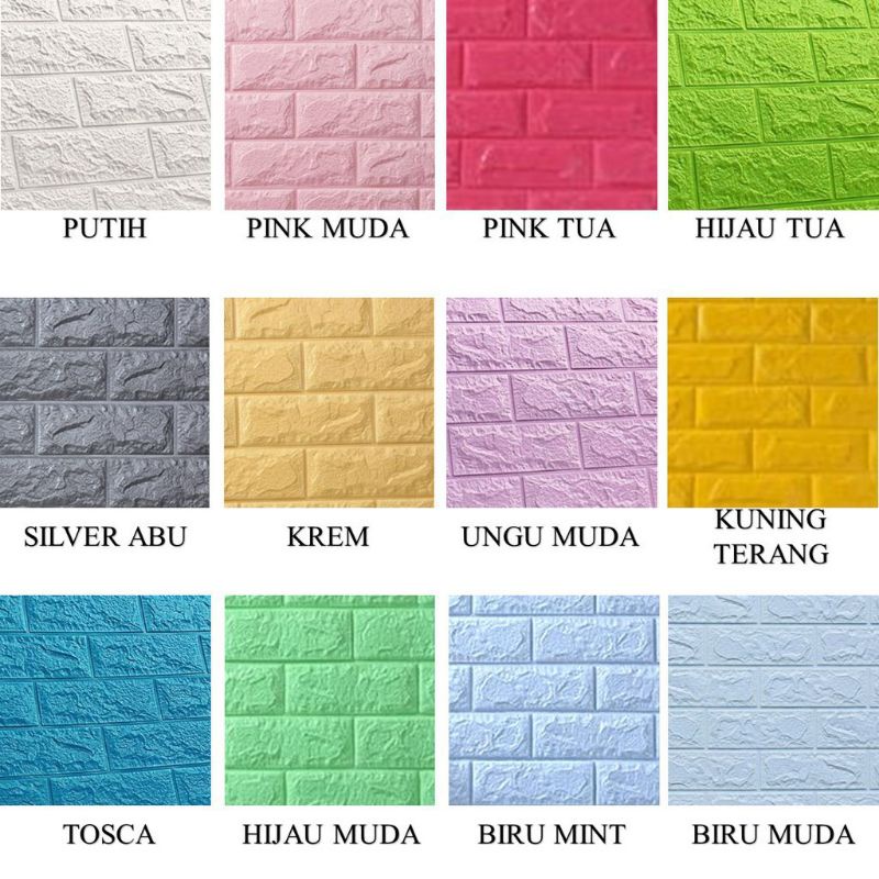 Jual Wallpaper Dinding Foam 3D Kecil Motif Batu Bata / walpaper dinding Foam Ready Samarinda