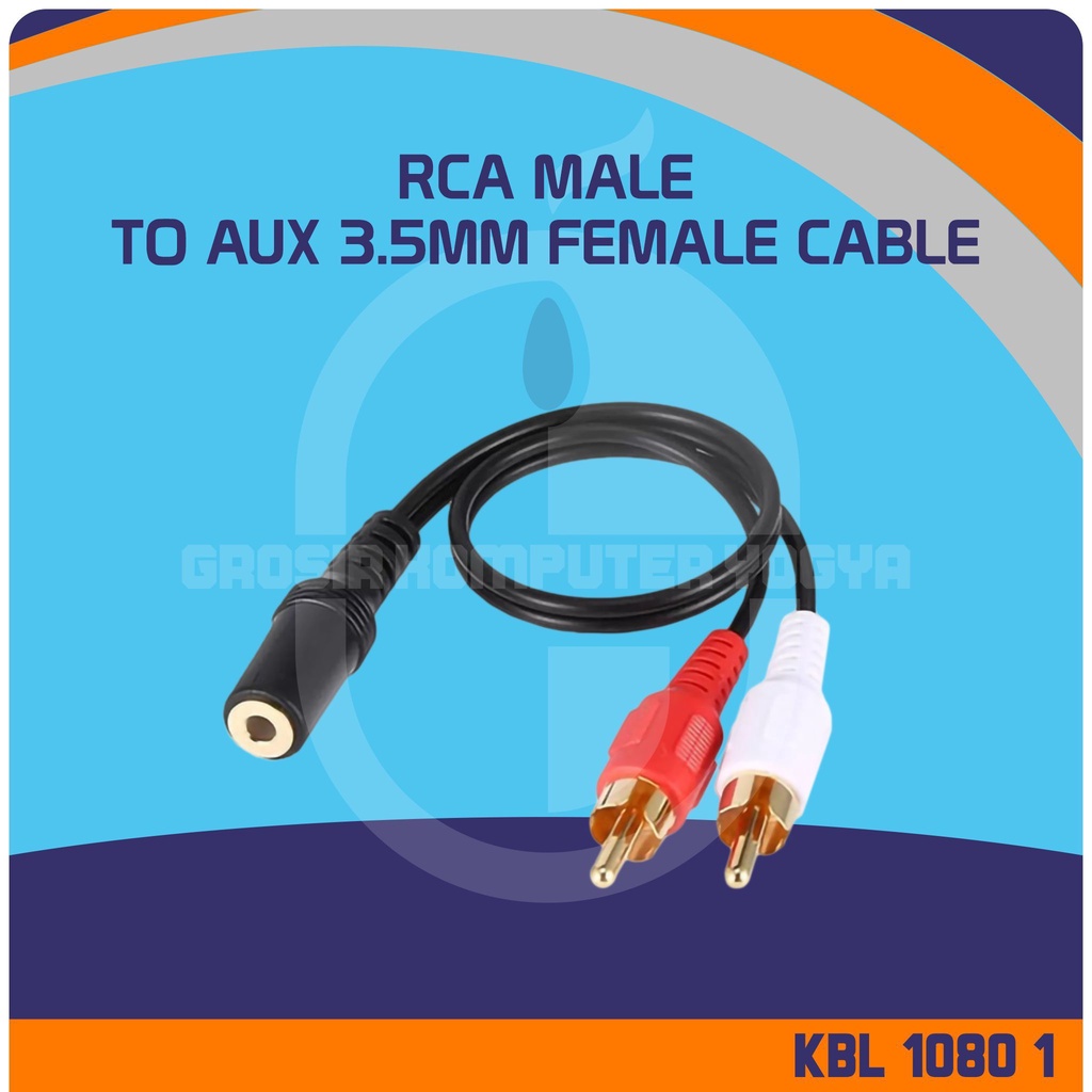 Jual RCA Male to AUX 3.5mm Female Cable HiFi 40cm Kabel Konverter Audio ...