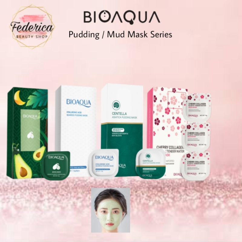 Jual [FEDERICA] ecer BIOAQUA PUDDING MUD MASK / Hyaluronic / Avocado ...