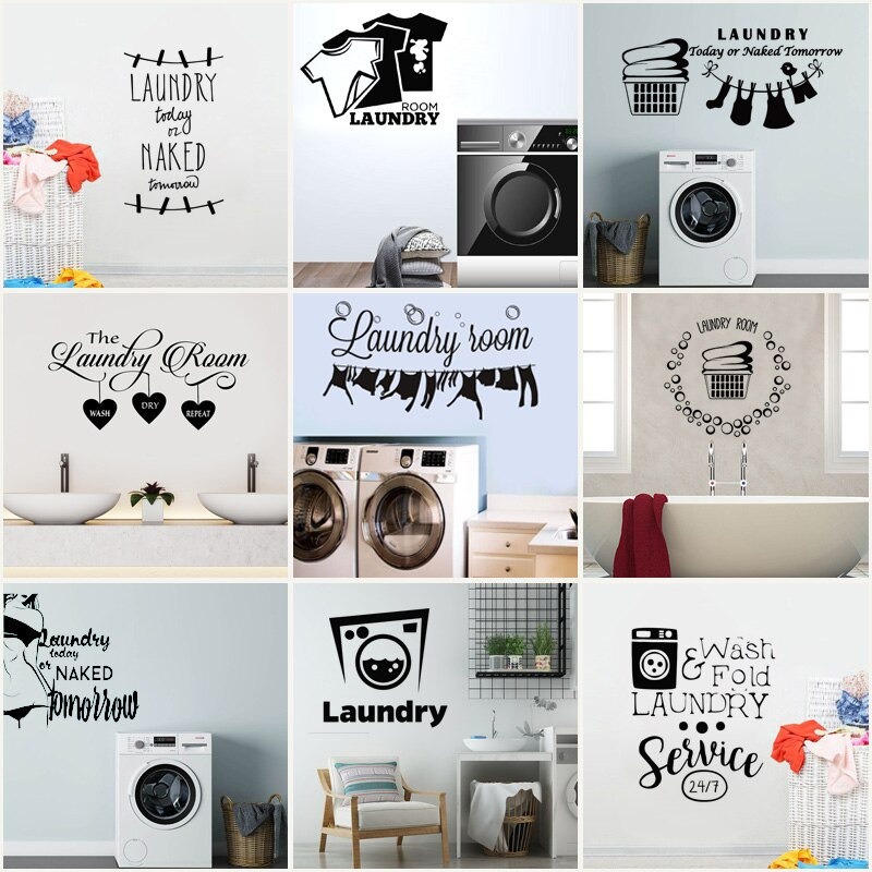 Jual Wall Cutting Sticker Stiker Dinding Laundry Room Mesin Cuci Hiasan ...