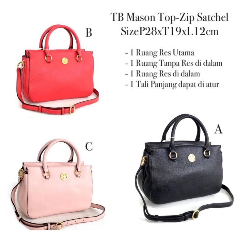Jual ‼️READY‼️ Tory Burch Mason TopZip Satchel Shopee Indonesia
