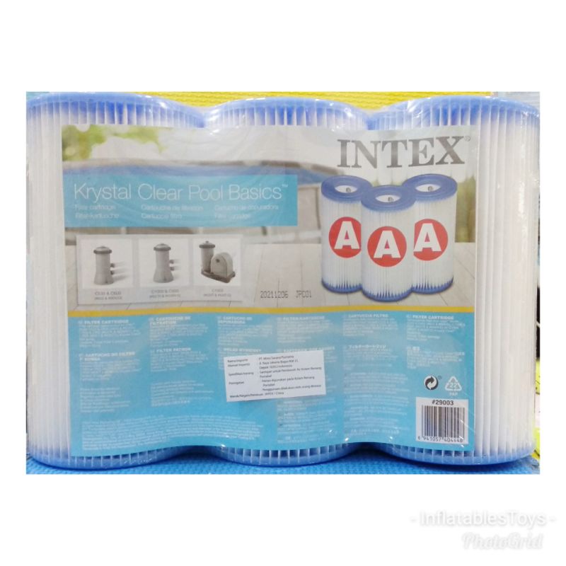 Jual Intex 29003 Refil Catridge Filter Type A paket isi 3pcs | Shopee ...