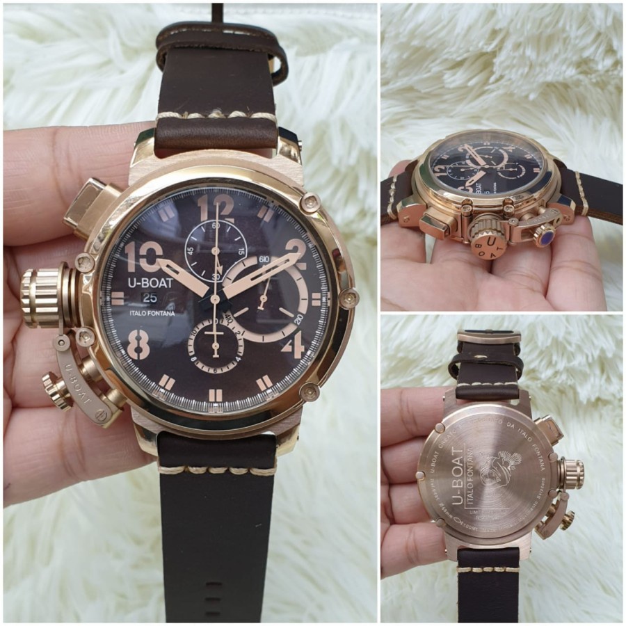 Hot Promo Jam Tangan Pria Keren U Boat Italo Fontana Rosegold Dial Jam Tangan Kasual Pria Terbaru Limited Edition Garansi 1 Th