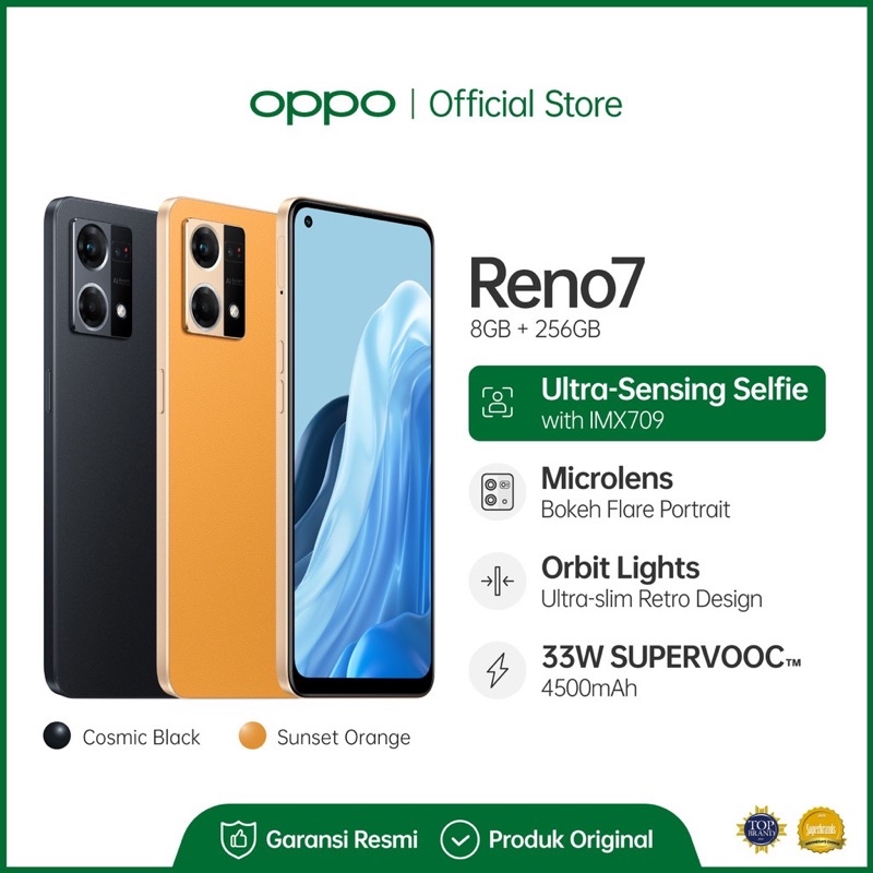 Jual OPPO Reno7 4G 8GB/256GB [Snapdragon 680 Octacorre, 4500mAh 33W ...