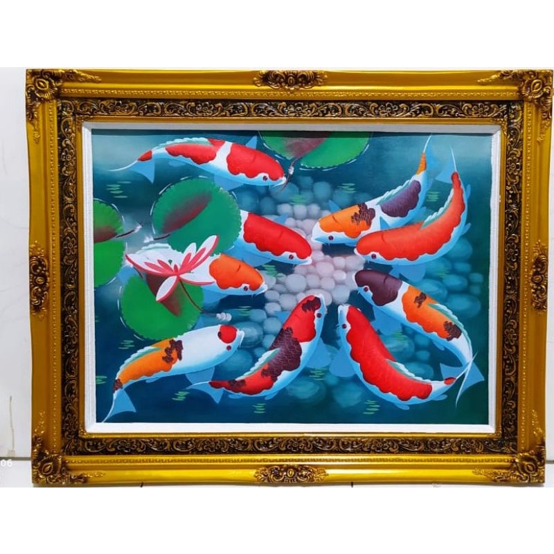 Jual Lukisan Ikan Koi Super Realis Asli Karya Tangan Bukan Print Atau