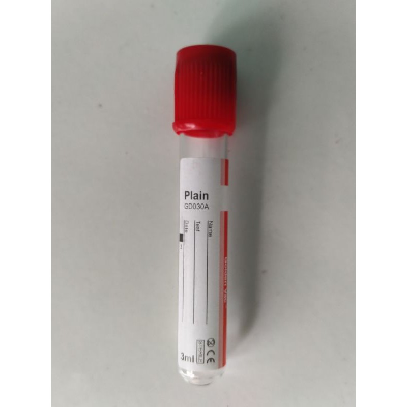 Jual Tabung Vakum Vacutainer Plain Merah ecer Murah | Shopee Indonesia