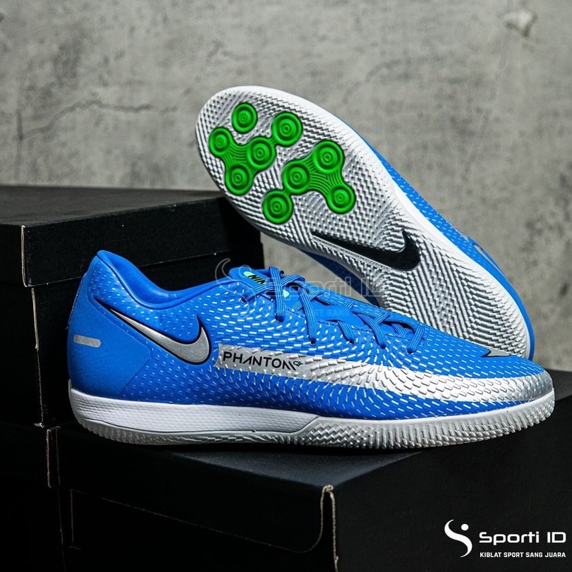 Sepatu Futsal Nike Phantom GT Academy IC Blue Silver CK8467-400 Original - Main Image