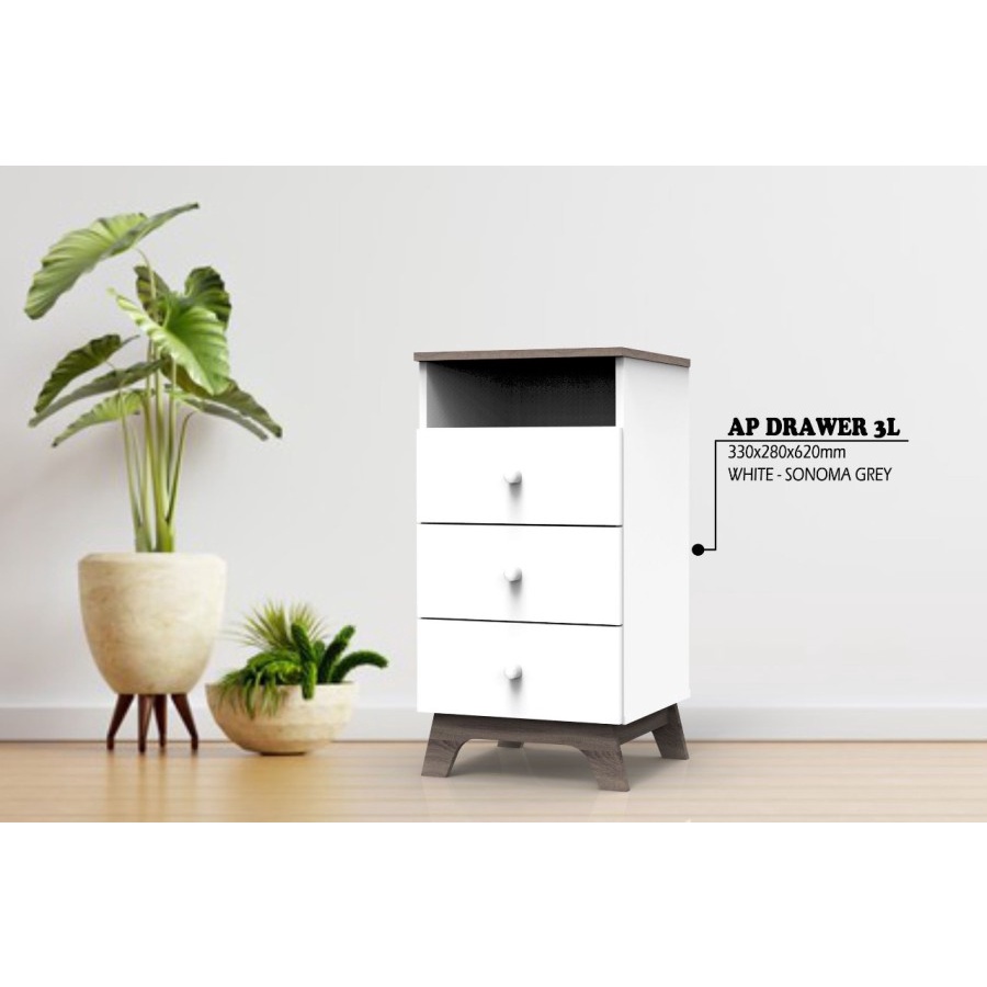 Jual Meja Nakas Drawer 3 Laci Type AP 3L Shopee Indonesia