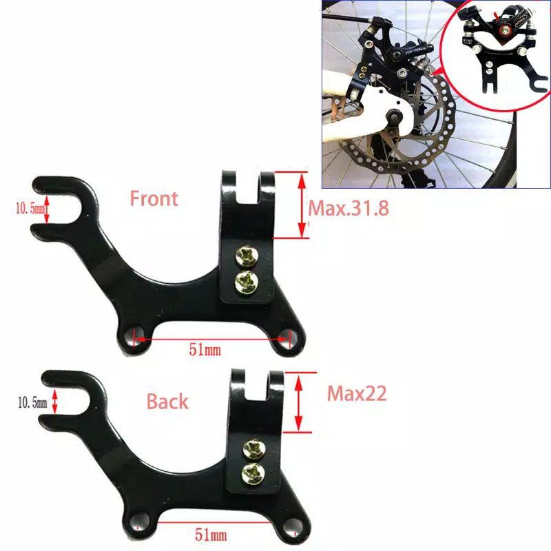 Jual Bracket Cakram sepeda ukuran 22mm dan 32mm brg bagus, kuat, untuk ...
