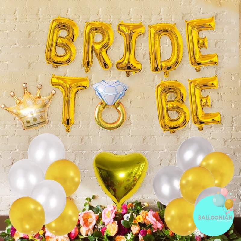 Jual Bride To Be Gold Dekorasi Setbalon Foil Bridal Shower Shopee Indonesia 6692