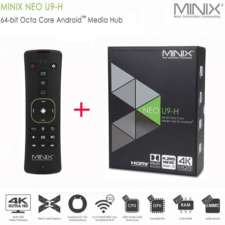 MINIX NEO U9-H, 64-bit Octa-Core Media Hub for Android [2GB