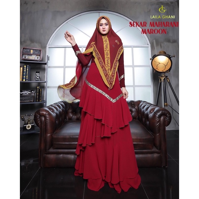 Jual Set Sekar Maharani Series (Black, Maroon) by Laila Ghani Syari ...